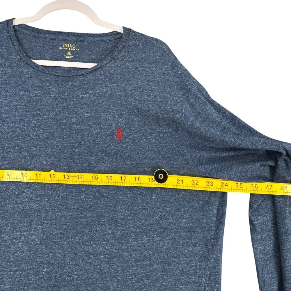 Polo Ralph Lauren Men's Long Sleeve T-Shirt Blue Heather XL Crew‎ Neck Cotton
